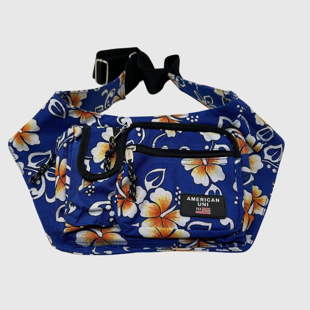 American UNI Floral Belt Bag - Multi-Pocket Travel Waist Bag